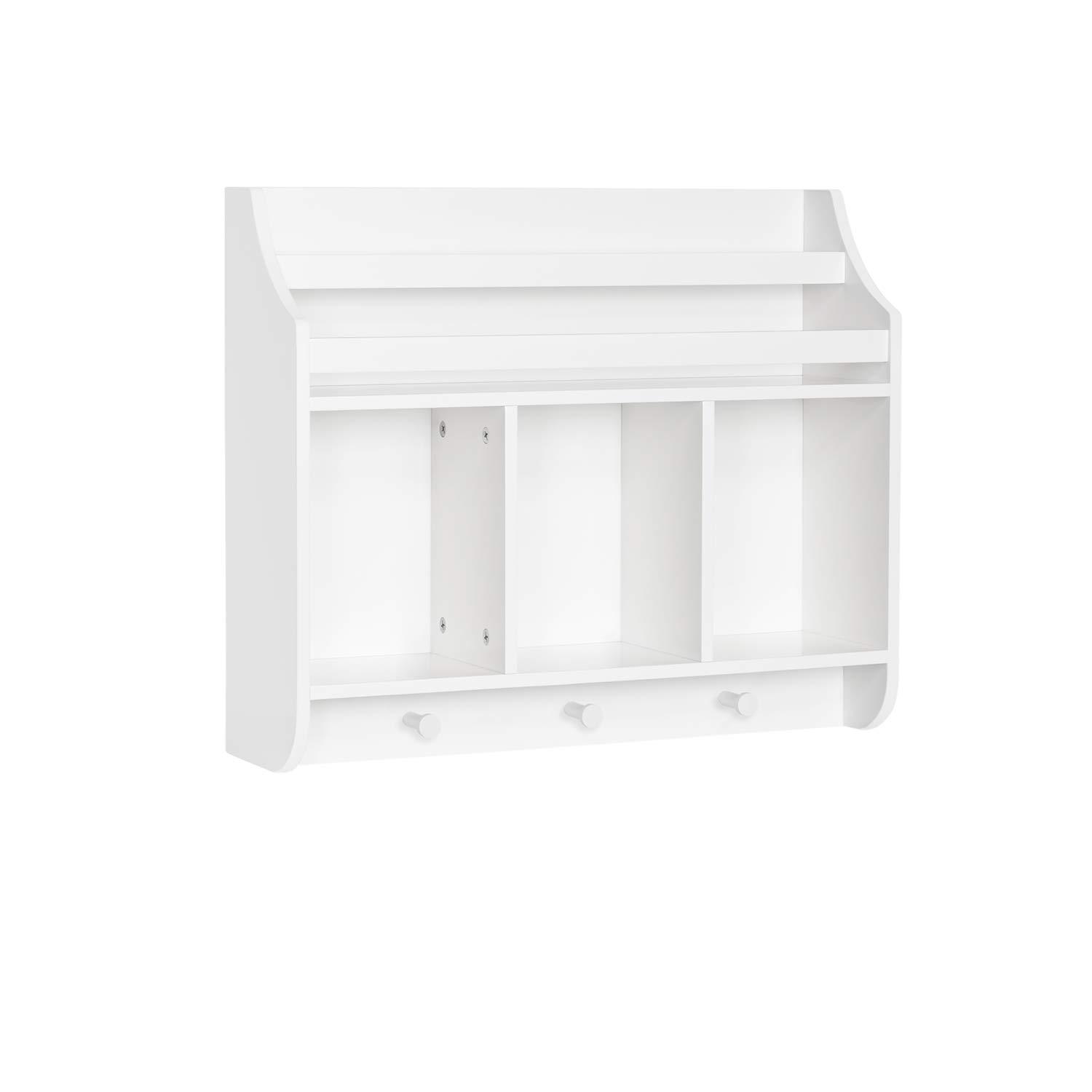 RiverRidge Home RiverRidge Kids Wall Mounted Bookshelf and Toy Storage Organizer for Playroom, Nursery, and Reading Book Nook - White