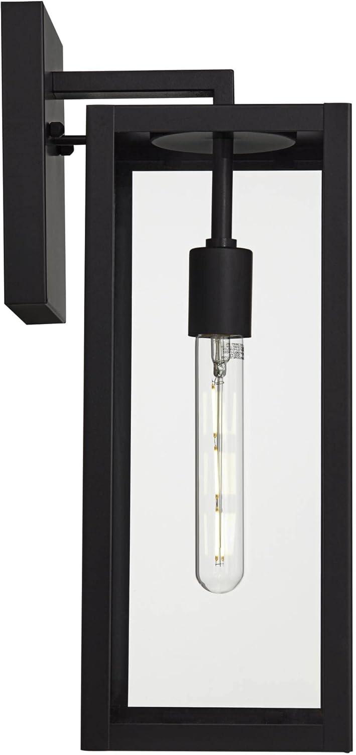 John Timberland Titan Modern Outdoor Wall Light Fixture Mystic Black 17" Clear Glass for Post Exterior Barn Deck House Porch Yard Patio Home Outside