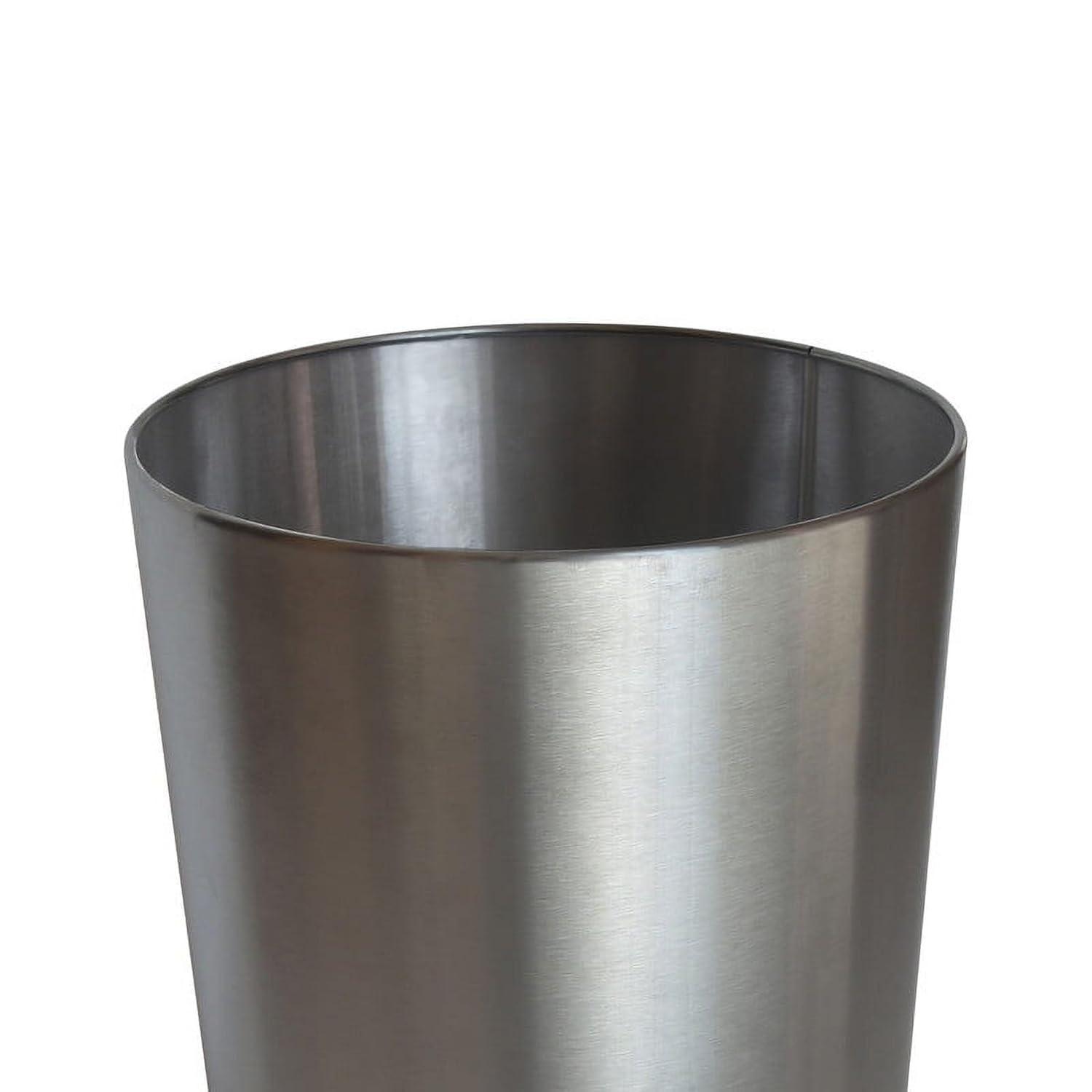 Mainstays Brushed Nickel Metal Bathroom Wastebasket, 2.2 gal