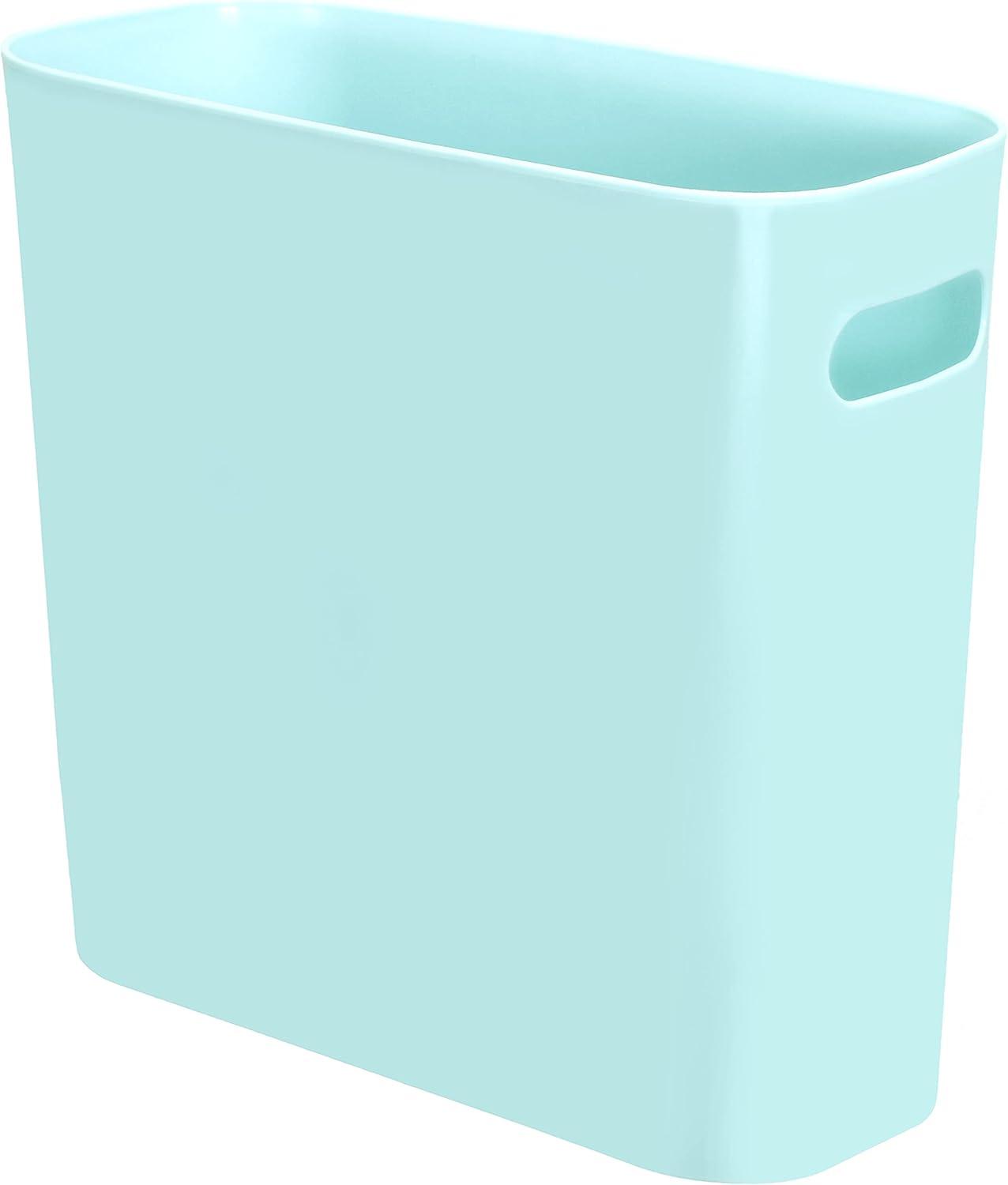 Youngever 1.5 Gallon Slim Trash Can, Plastic Garbage Container Bin, Small Trash Bin with Handles for Home Office, Living Room, Study Room, Kitchen, Bathroom (1 Pack Mint)