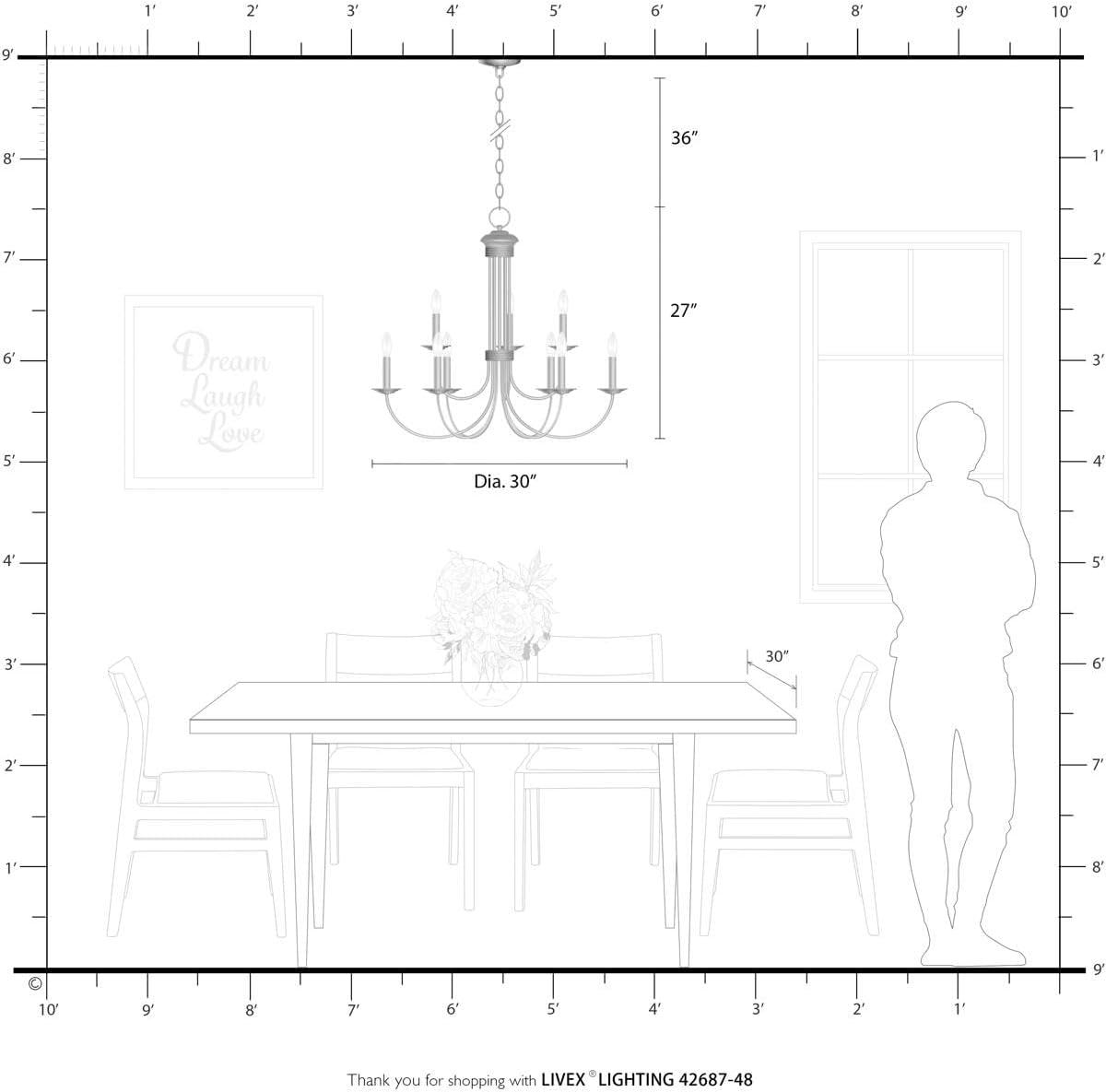 Livex Lighting Estate 9 - Light Chandelier in  Antique Gold Leaf