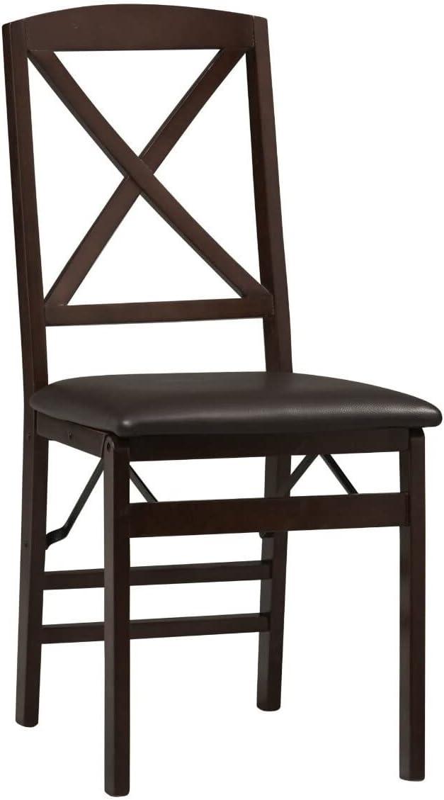 Brown Faux Leather High Cross Back Side Chair Set