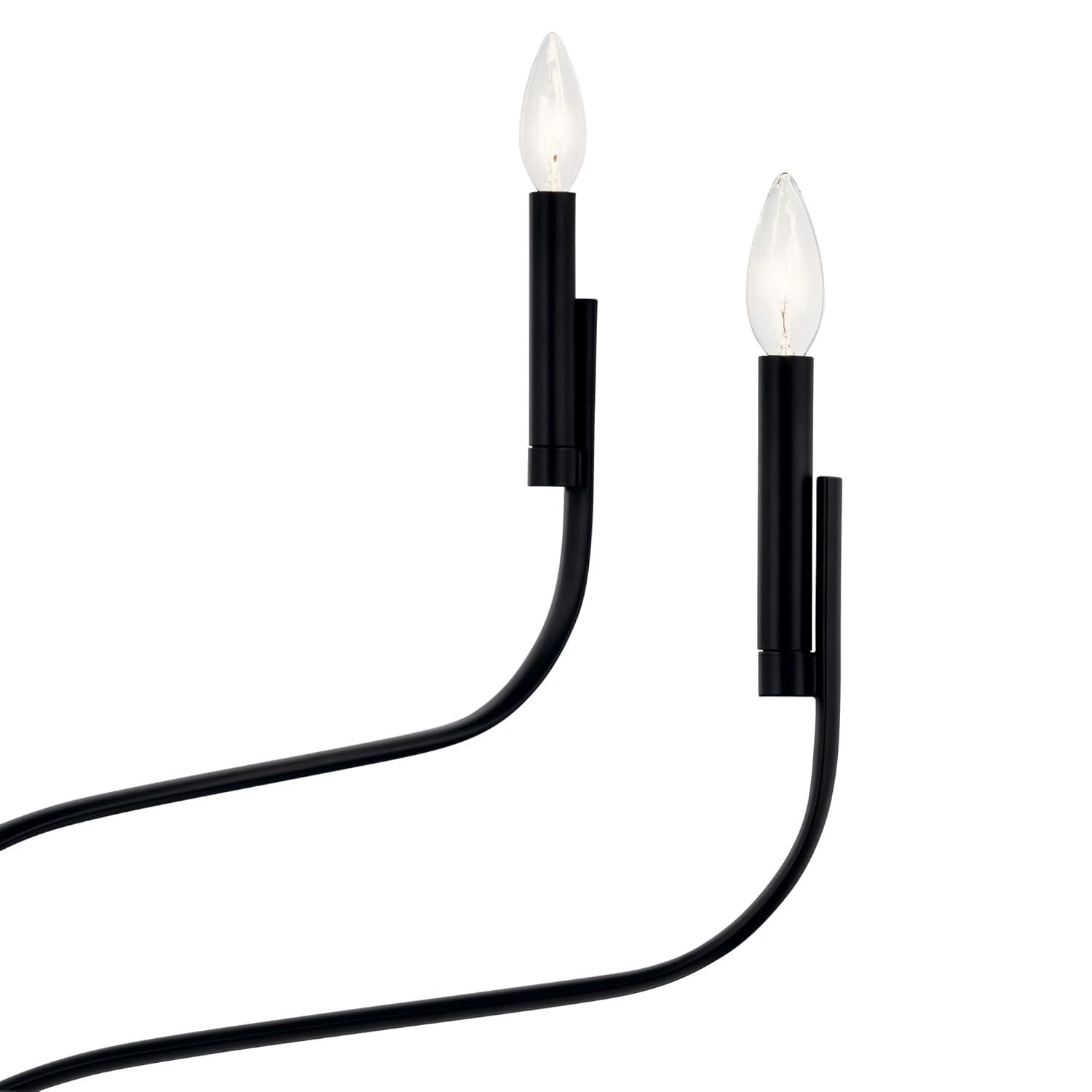 Kichler Livadia 6 -Light Brushed Black Modern/contemporary Bare bulb For Use in Bedrooms, Dining Rooms, Foyers, Kitchens, Living Rooms Chandelier