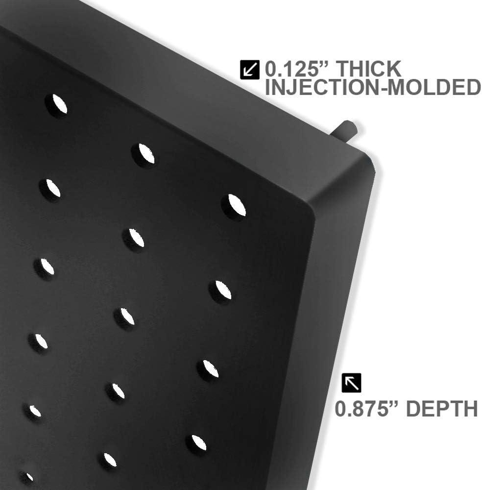 Azar Displays 900940-BLK The DIY Multi-Purpose 10-Piece Pegboard Wall Organizer Kit with One Panel and Accessory Assortment (13.5"W x 22"H)