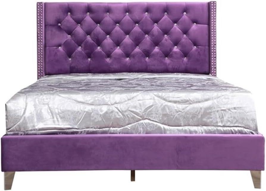 HomeStock Classic Comfort Upholstered Bed , Purple