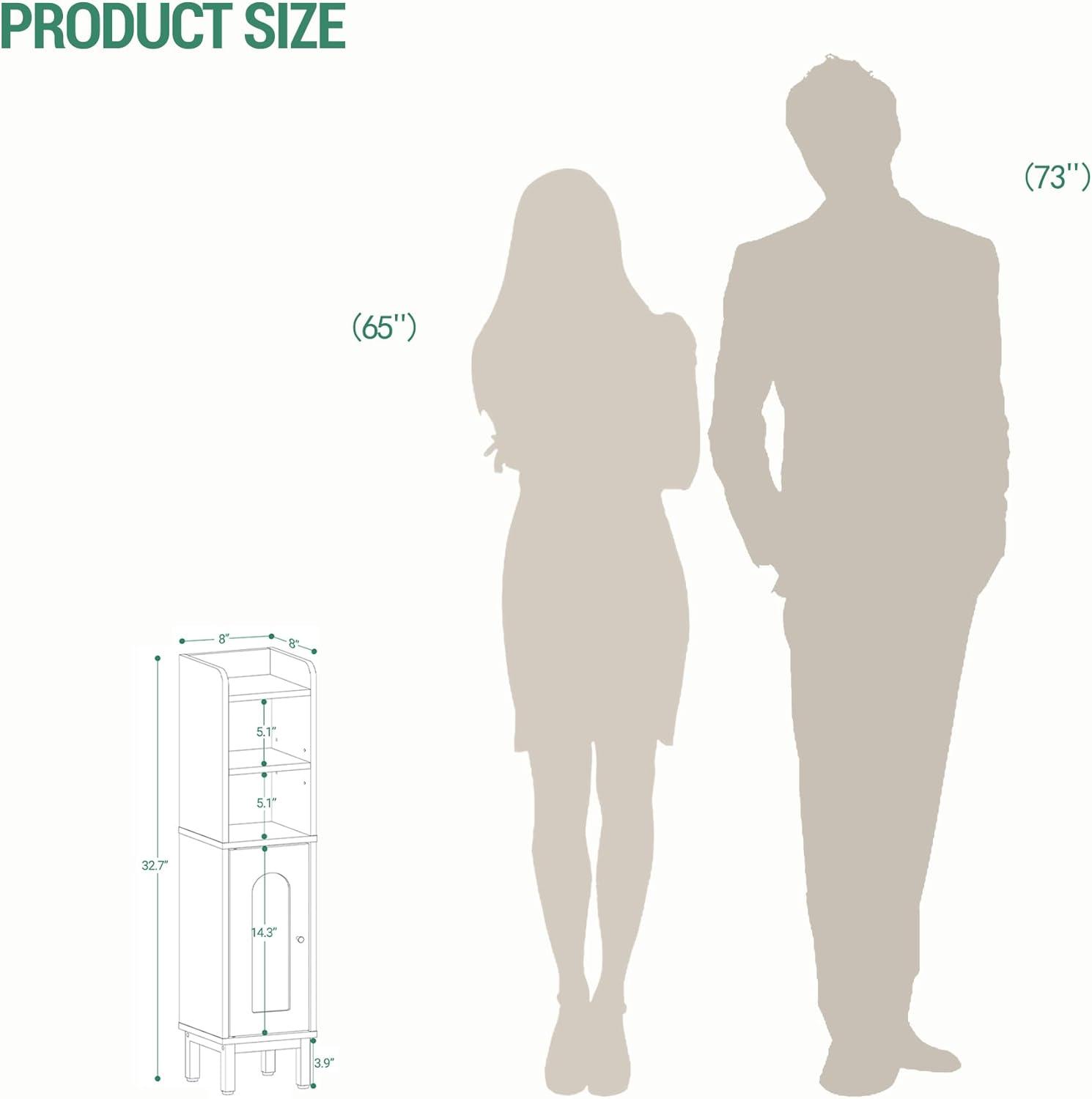 Mercer41 Bathroom Storage Cabinet, Small Corner Floor Cabinet with Door and Shelves