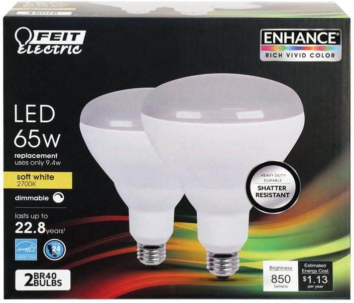 Feit Electric Soft White Dimmable LED Flood Light Bulbs 2-Pack