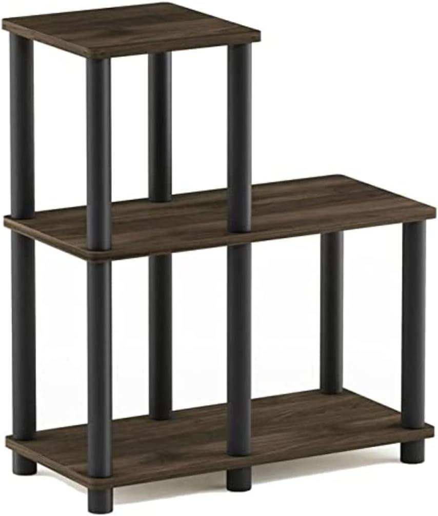 Columbia Walnut and Black Adjustable 3-Shelf Unit