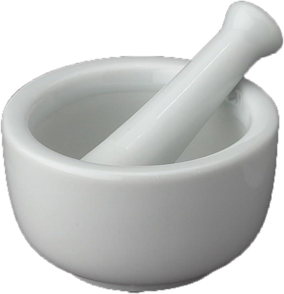 HIC Kitchen Mortar and Pestle for Grinding Spices and Herbs and Crushing Pills, Fine-Quality Porcelain