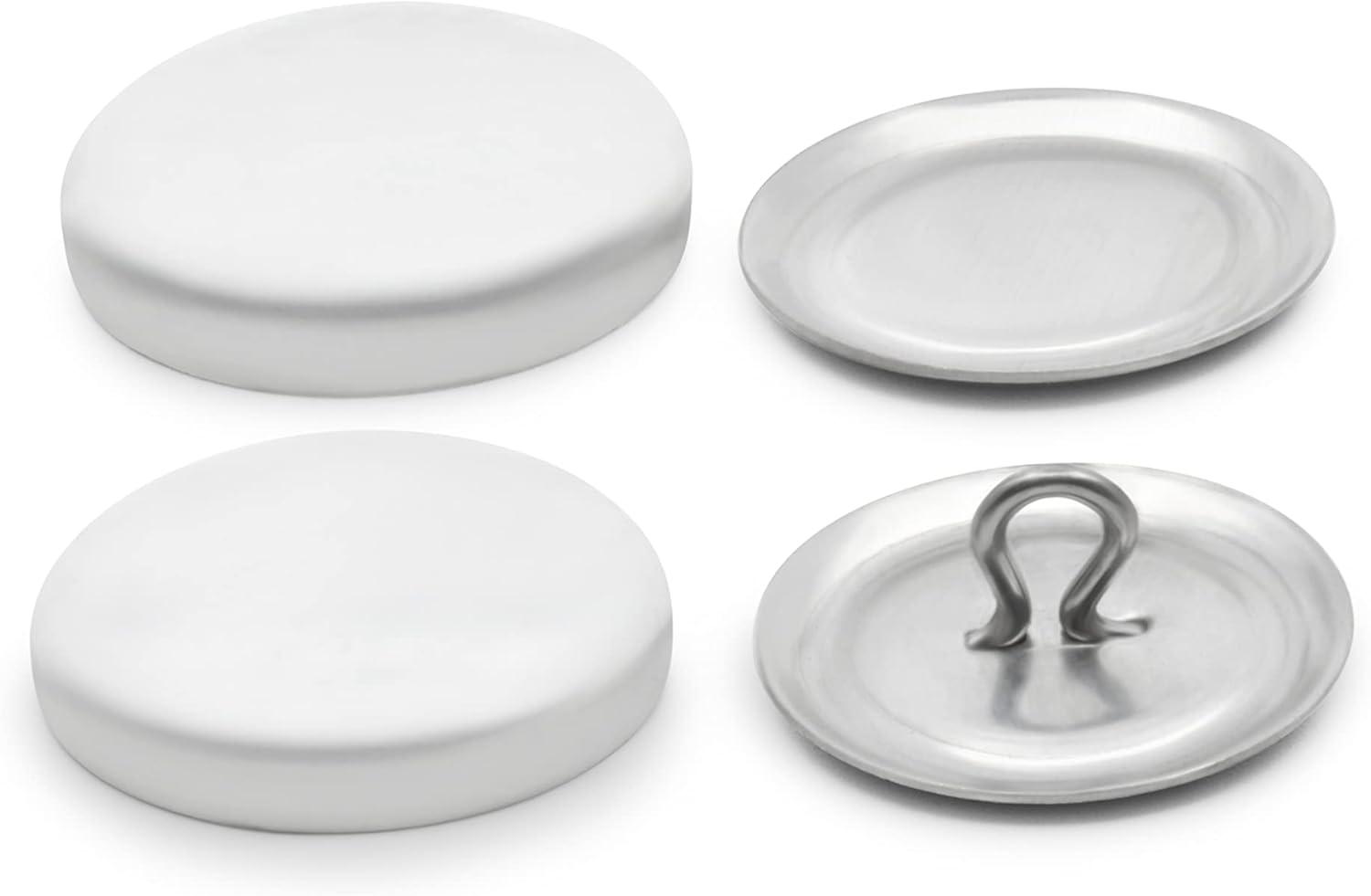 Dritz 3/4" Set of 18 Craft Cover Button Kit with Tools Nickel: Metal Sewing Fasteners, Silver Button Covers