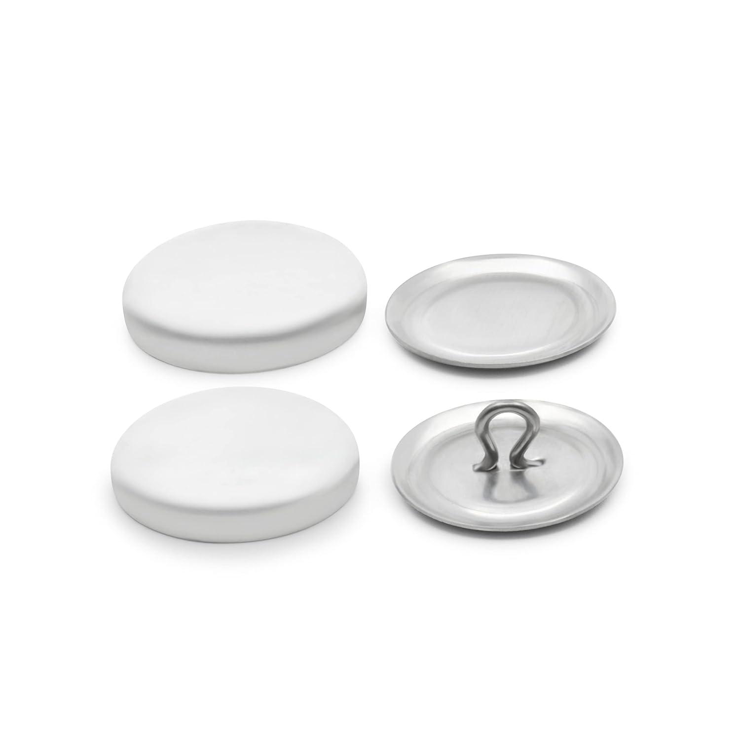 Dritz 3/4" Set of 18 Craft Cover Button Kit with Tools Nickel: Metal Sewing Fasteners, Silver Button Covers