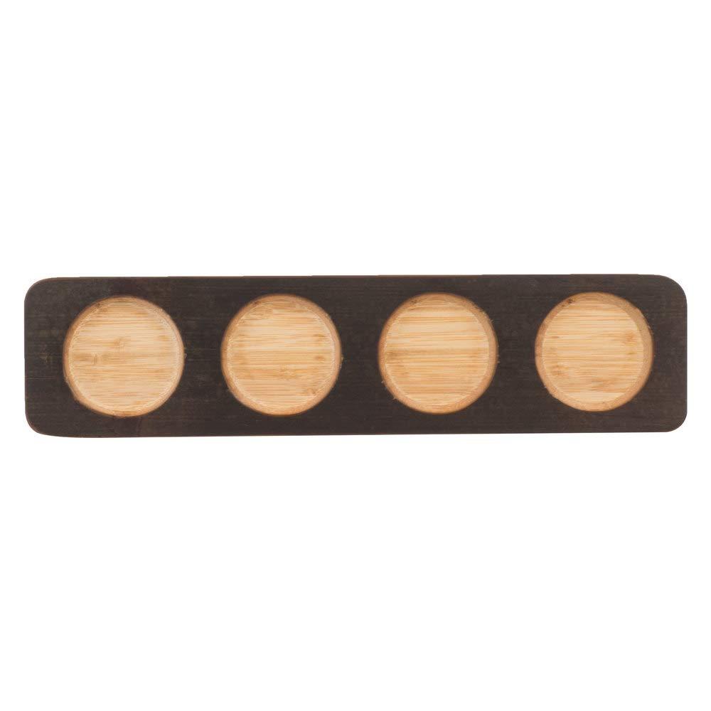 Carbonized Bamboo Rectangular Flight Board for 4 Glasses