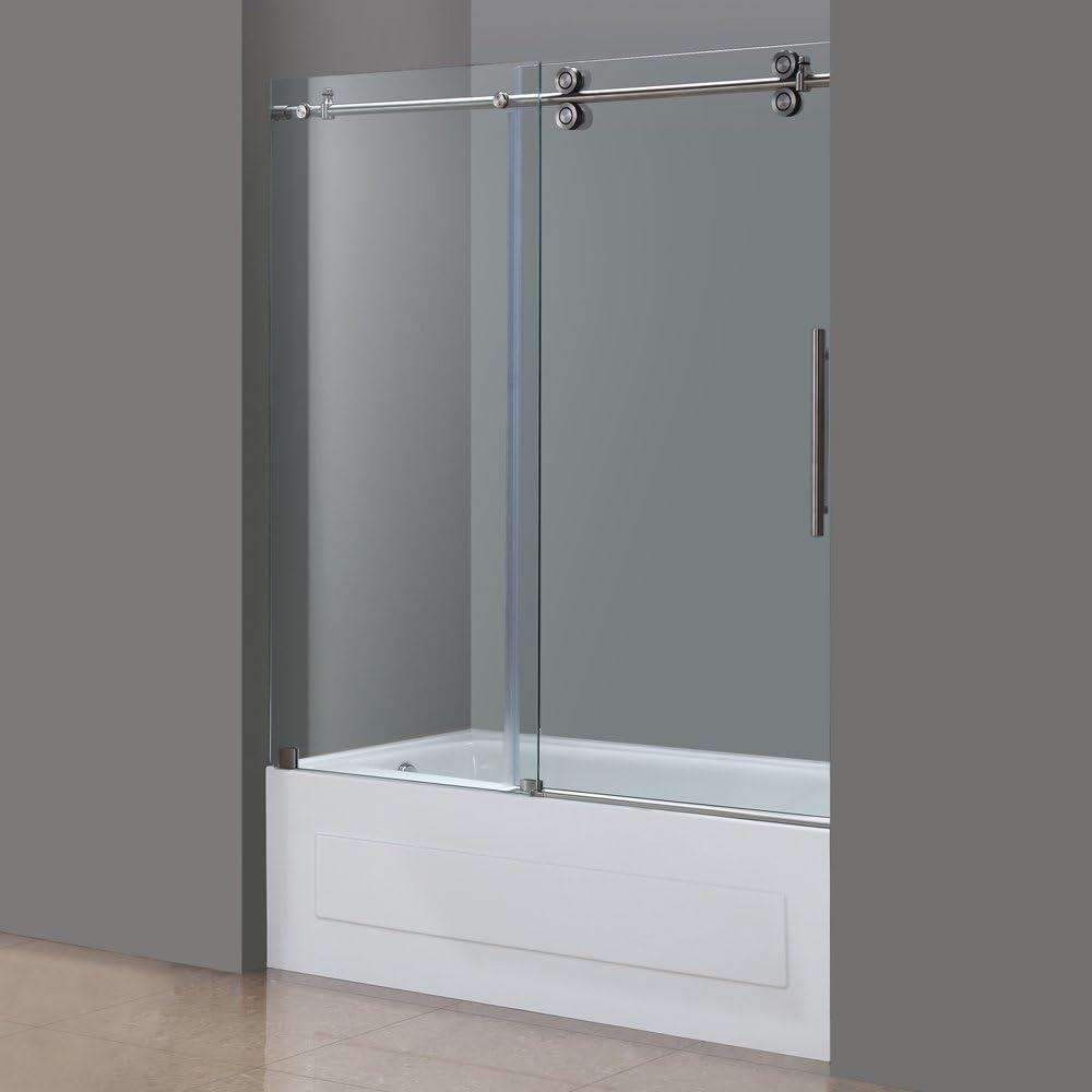 Langham 60" H Single Sliding Frameless Tub Door