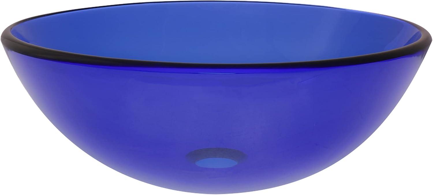 Novatto 16.5'' Blue Glass Circular Bathroom Sink