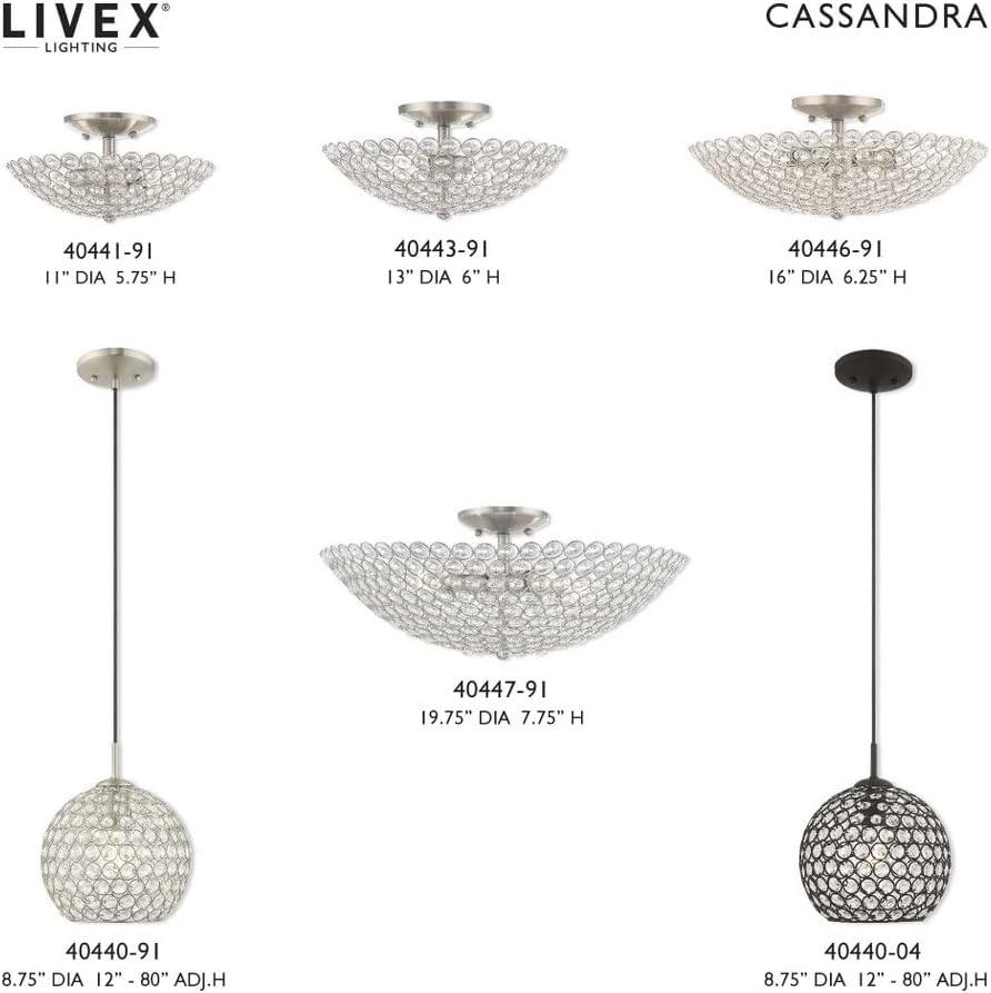 Livex Lighting Cassandra 1 - Light Pendant in  Black