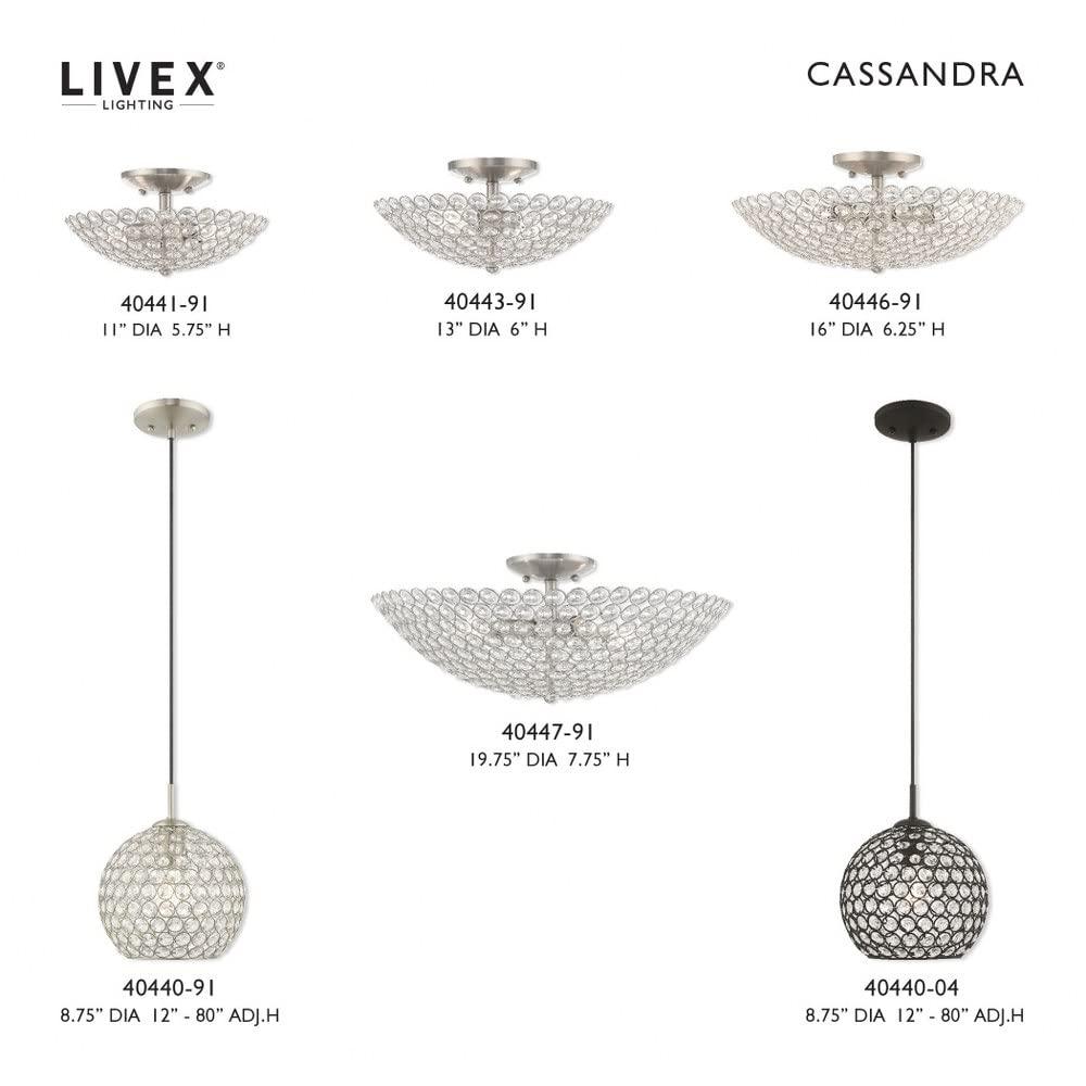 Livex Lighting Cassandra 1 - Light Pendant in  Black