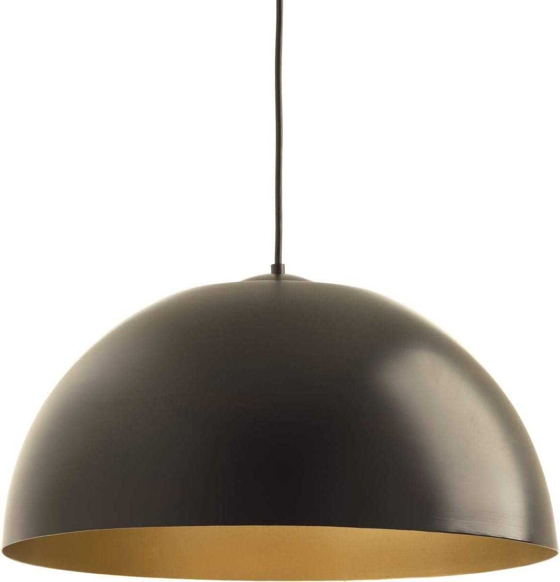 Antique Bronze Farmhouse LED Dome Pendant, 22" Width, Energy Star