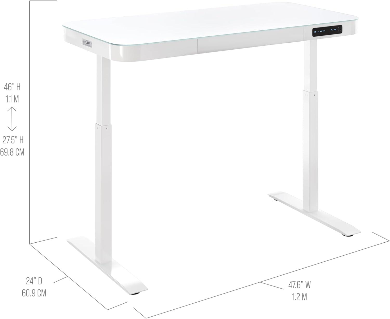 Seville Classics AIRLIFT® airLIFT 48" W Electric Adjustable Height Tempered Glass Desk