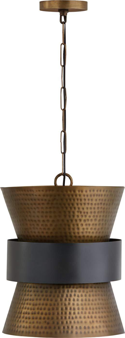 Capital Lighting Loren 1 - Light Pendant in  Patinaed Brass/Dark Zinc