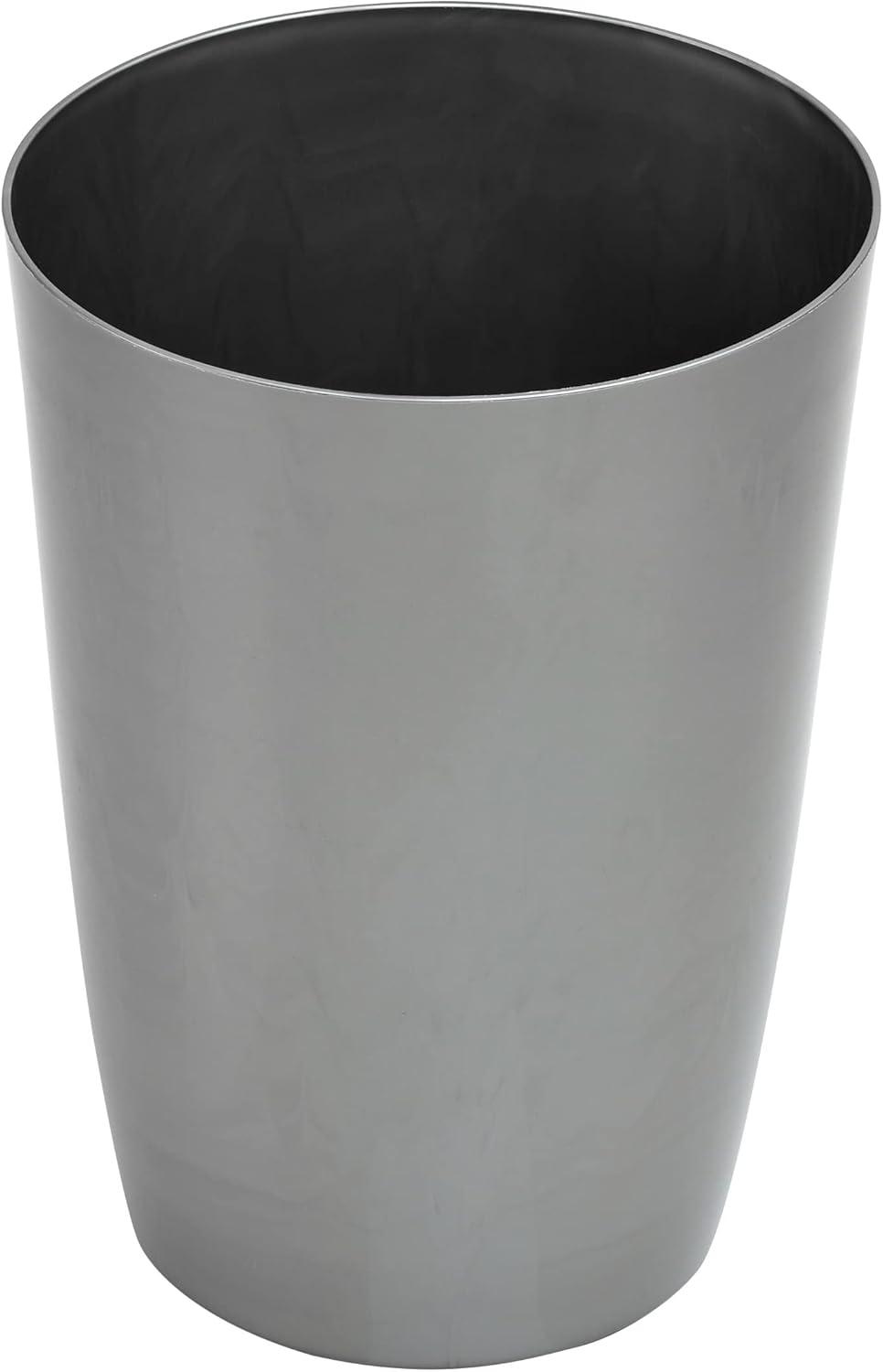 Small Trash Can – Open Top Garbage Cans for Kitchen, Office, Dorm, Bathroom, etc. –Waste Can for Compact/Tight Spaces – 2 Gallon Trash Bin- Silver Brushed