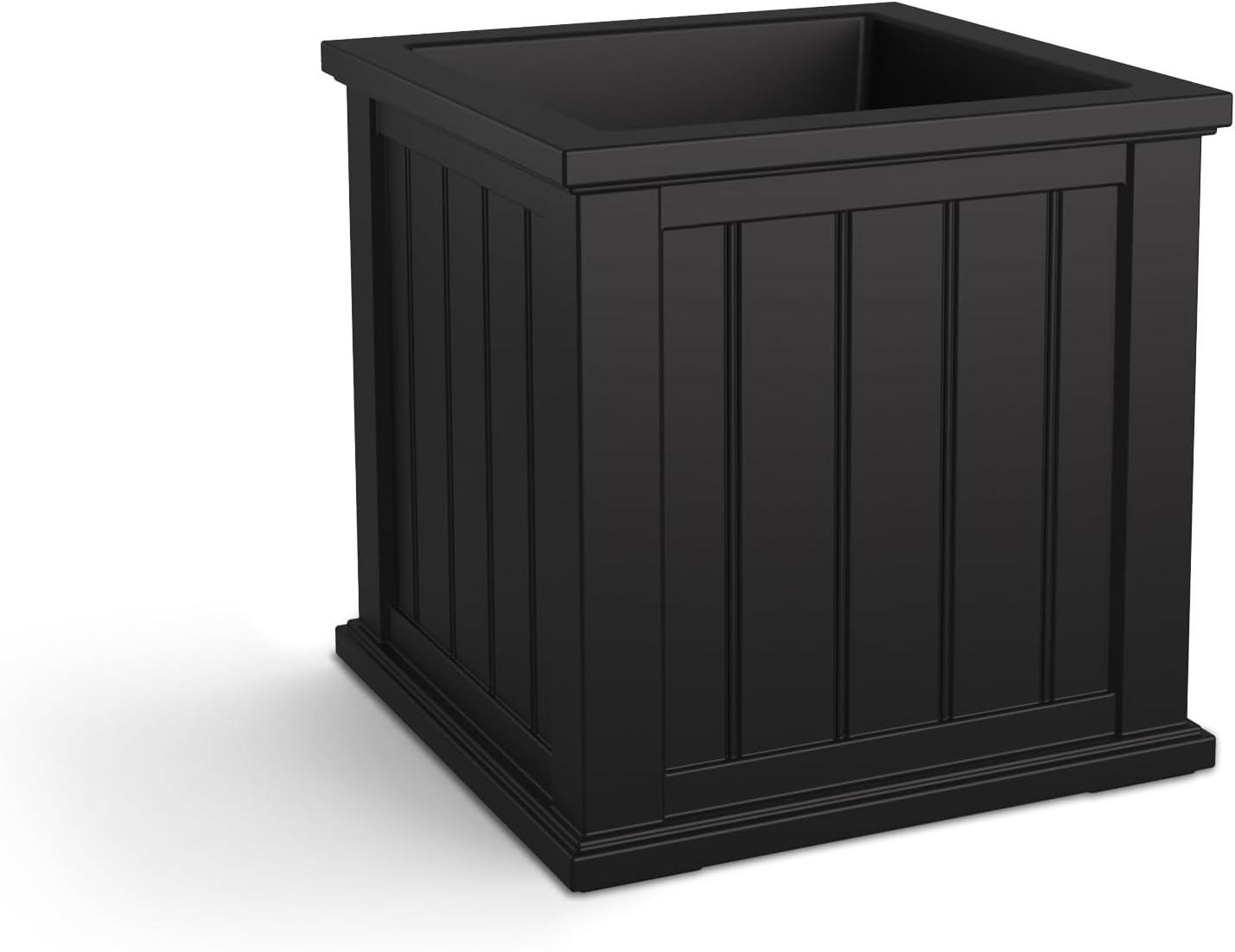 Mayne Cape Cod 36" x 11" x 10.8" Rectangle Graphite Grey Self-Watering Polyethylene Window Box Planter