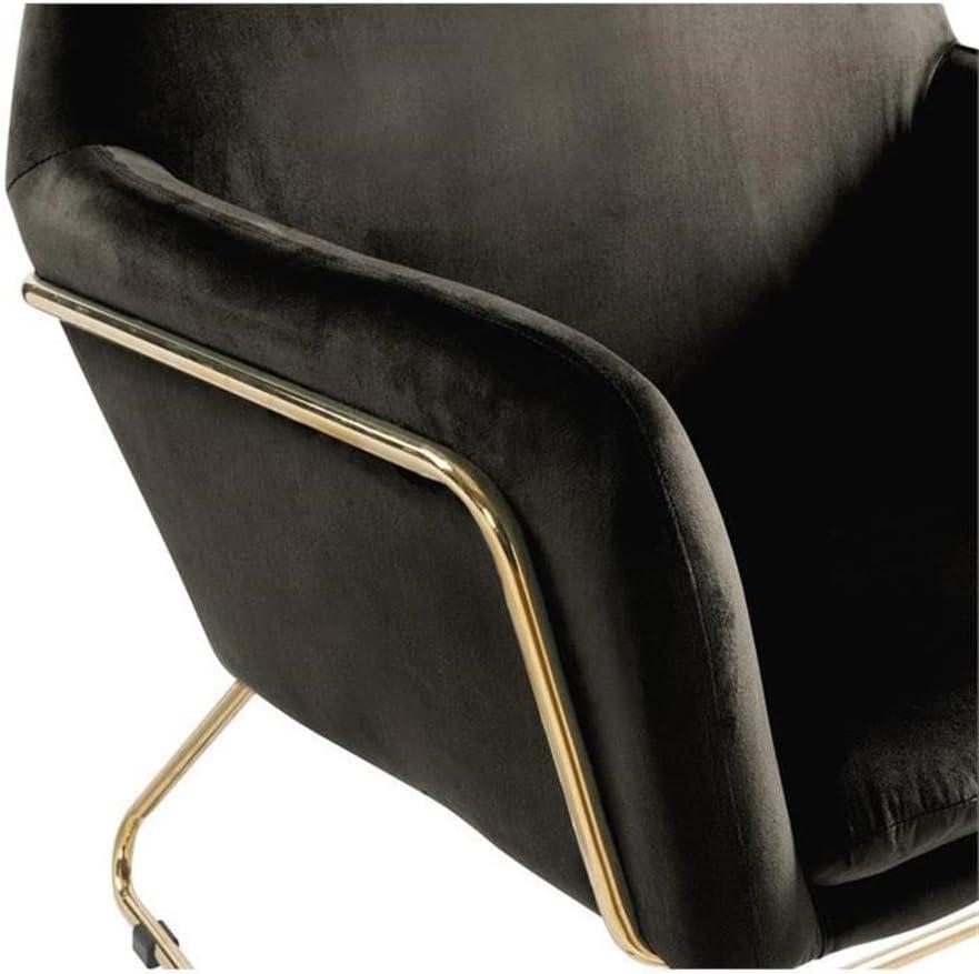 Keira Purple Velvet Accent Chair with Metal Base