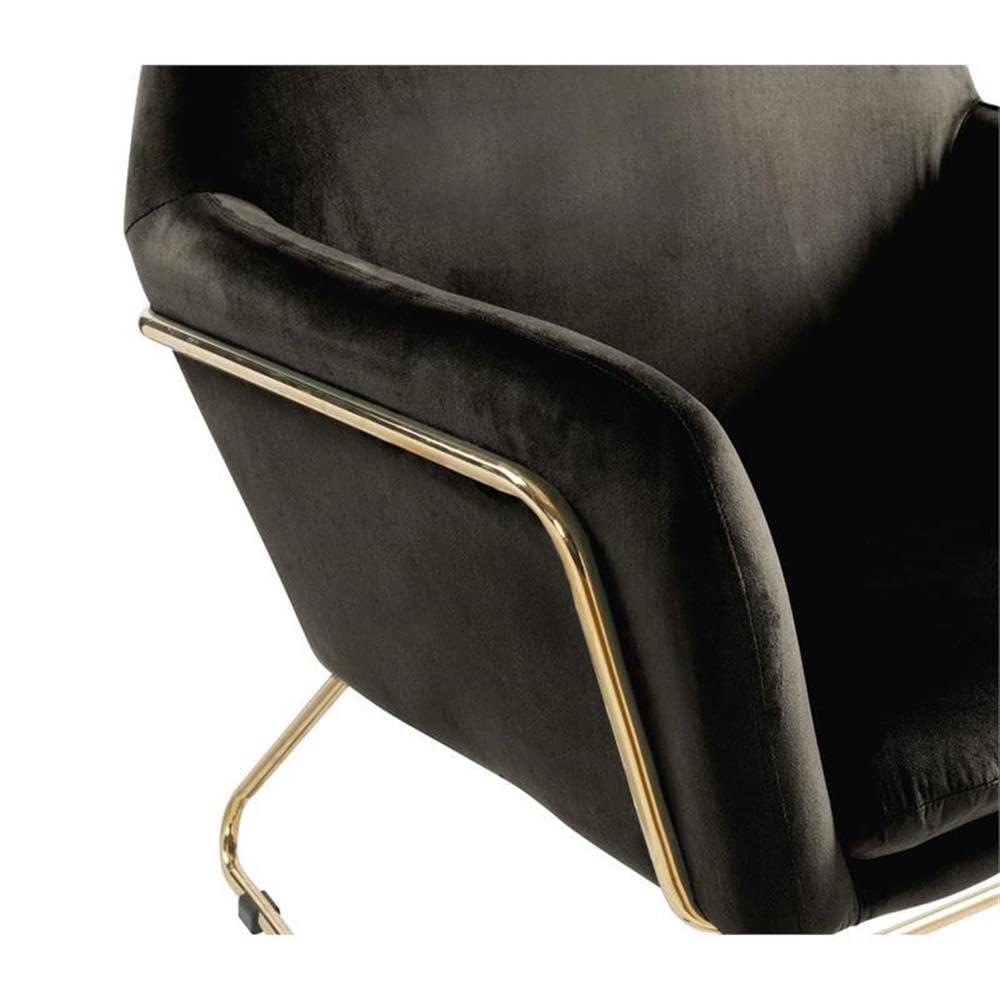 Keira Purple Velvet Accent Chair with Metal Base
