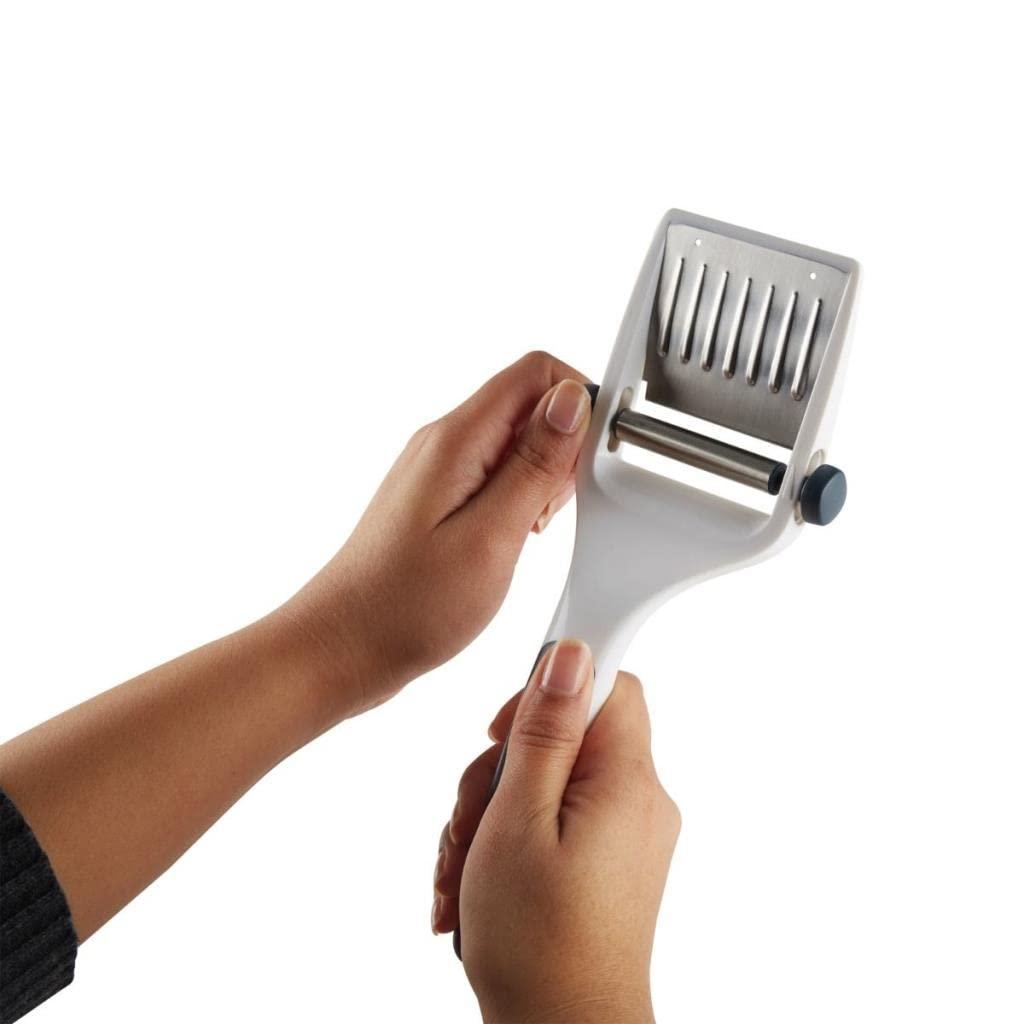 Zyliss Dial & Slice Adjustable Cheese Slicer, Stainless Steel White