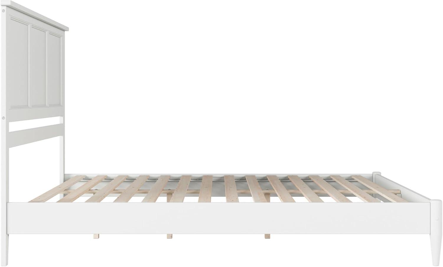 AFI Charlotte King Solid Wood Low Profile Platform Bed, White