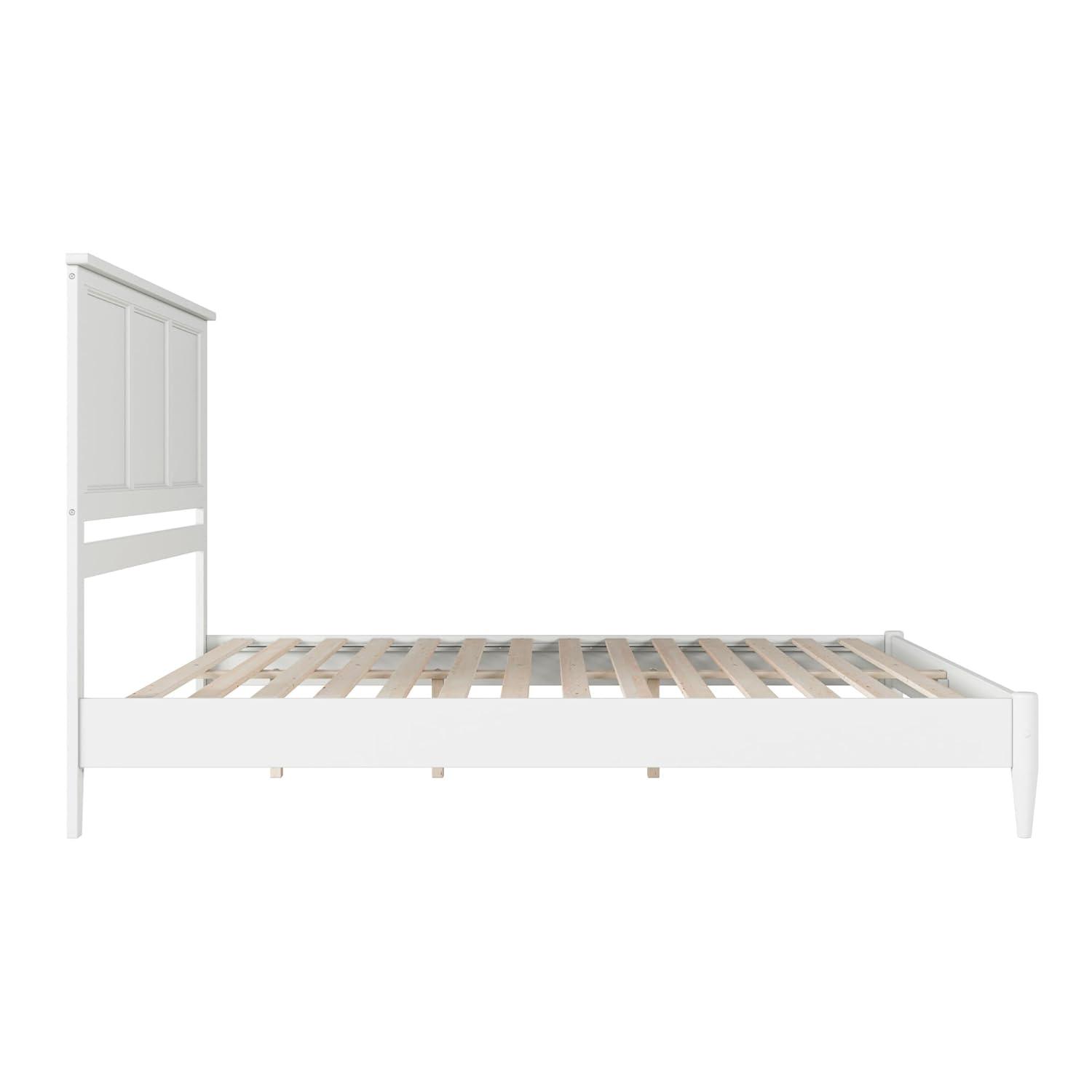 AFI Charlotte King Solid Wood Low Profile Platform Bed, White