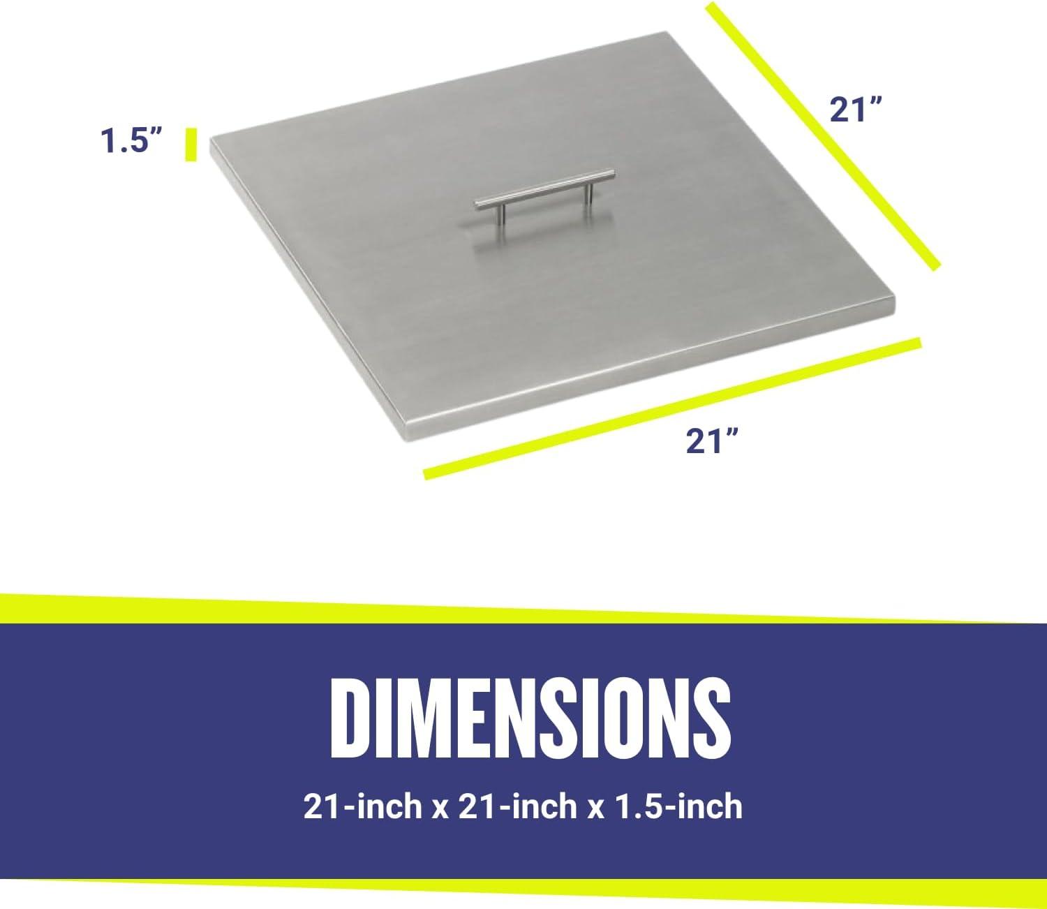 American Fireglass Square Stainless Steel Fire Pit Lid