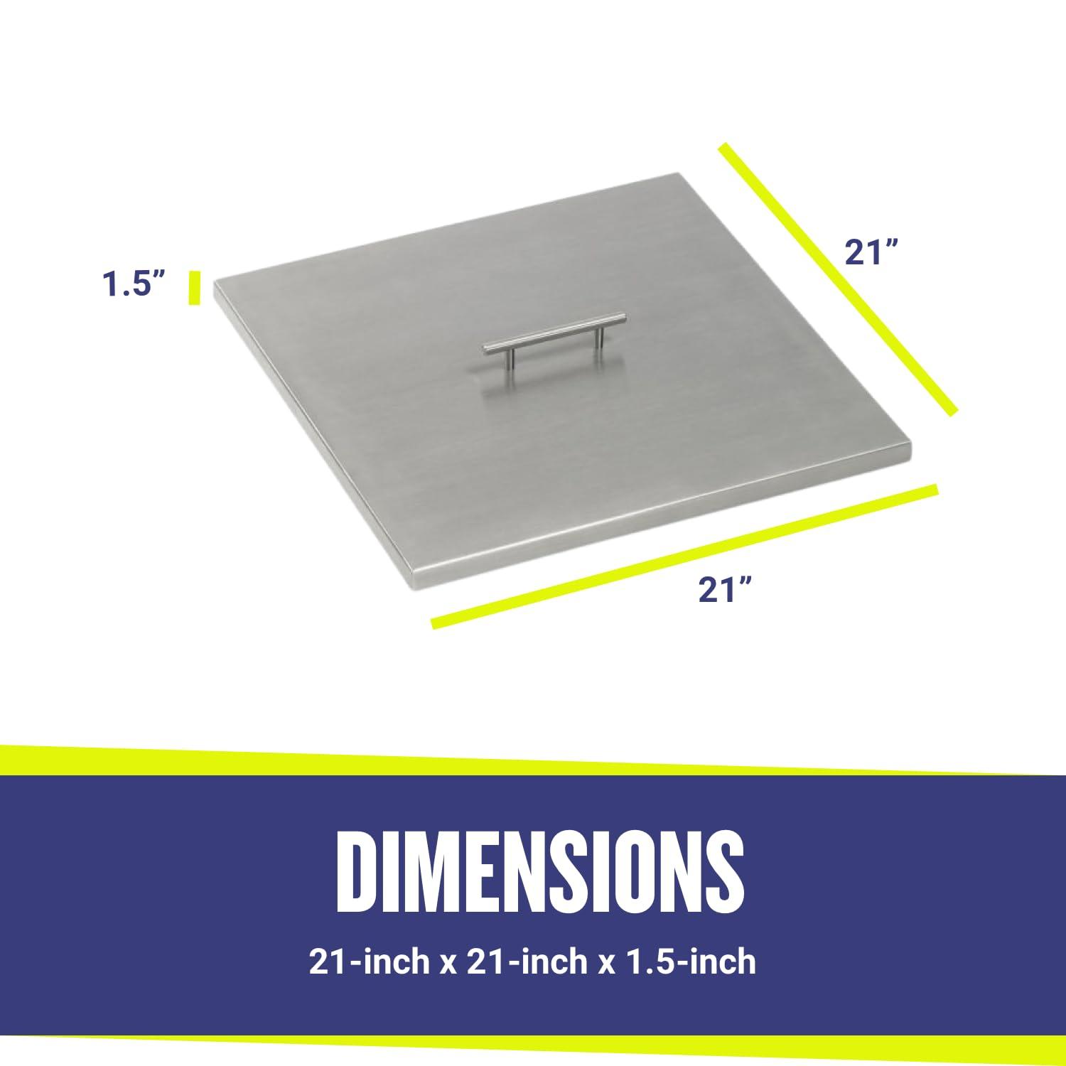 American Fireglass Square Stainless Steel Fire Pit Lid