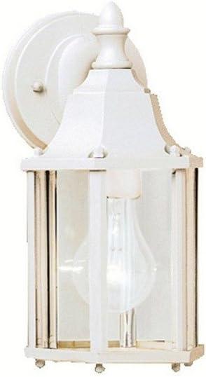 White Traditional Outdoor Wall Lantern with Clear Glass