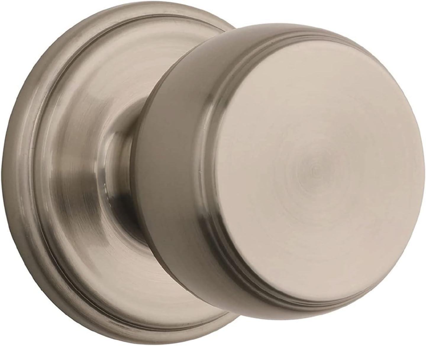 BRINKS - Ganyon Modern Home Decor Hall Closet Door Knob, Satin Nickel - Keyless Easy Open Indoor Door Knob Opens Hands Free