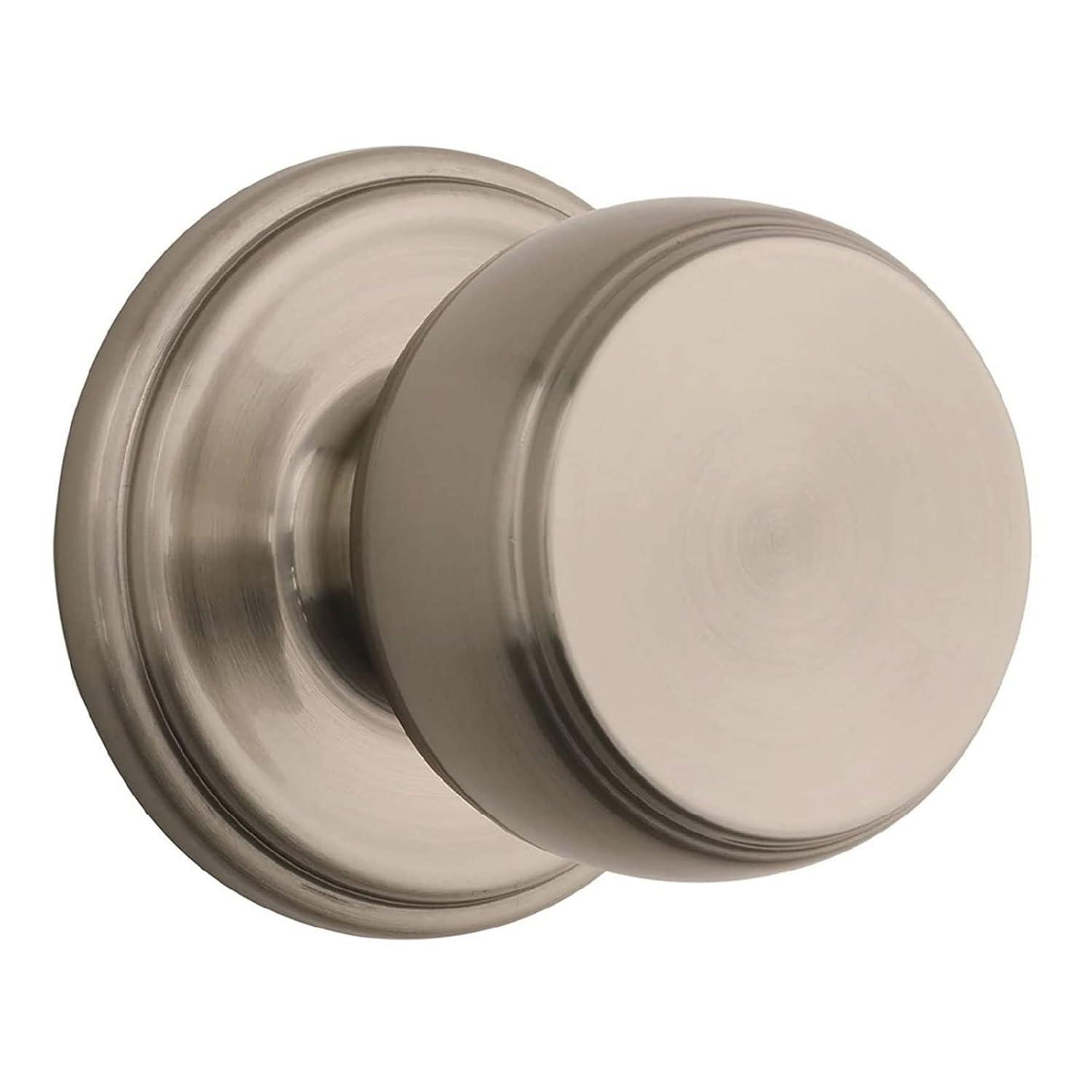 BRINKS - Ganyon Modern Home Decor Hall Closet Door Knob, Satin Nickel - Keyless Easy Open Indoor Door Knob Opens Hands Free