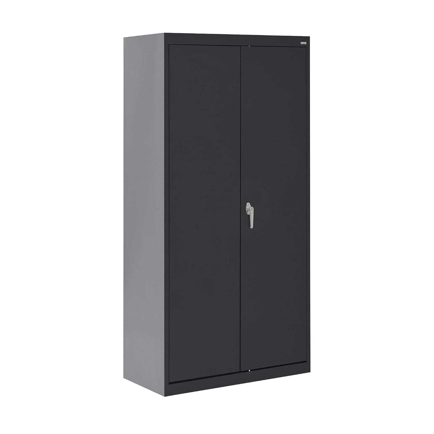 Classic Series 36"W x 72"H x 24"D Combination Storage Cabinet with Adjustable Shelves, Black