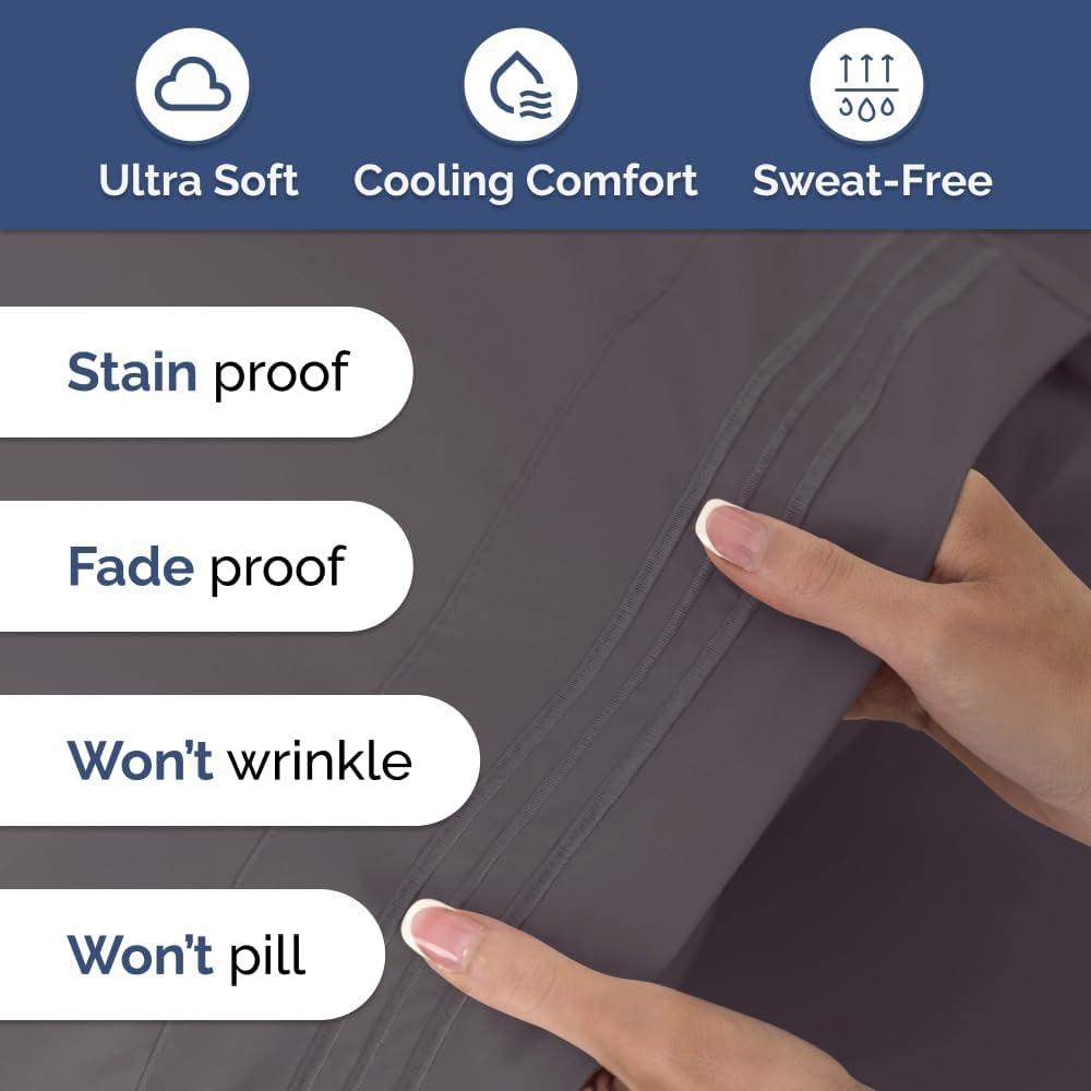 CGK Linens 6 Piece Extra Deep Pocket Ultra Soft & Cooling Sheet Set