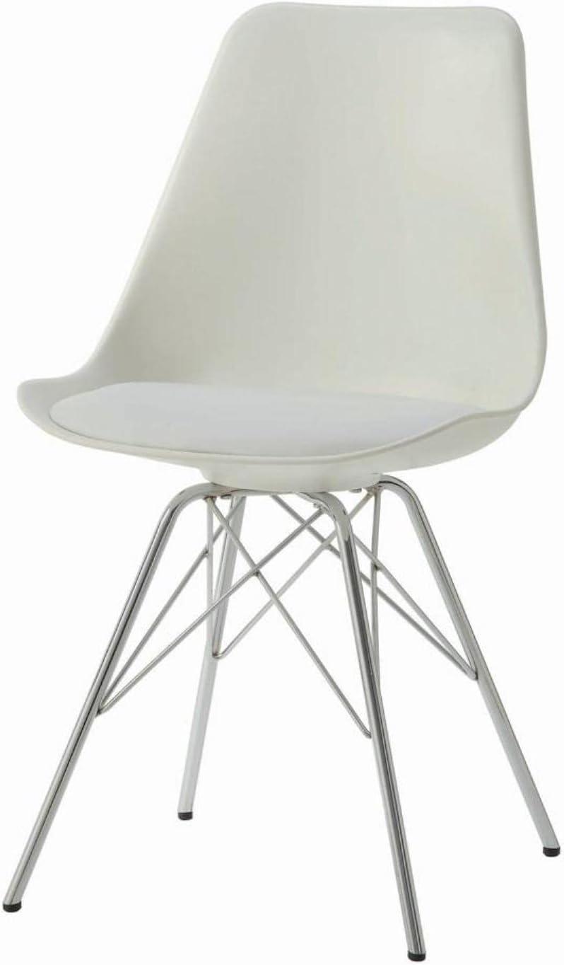 Coaster Armless Faux Leather Dining Chairs in White