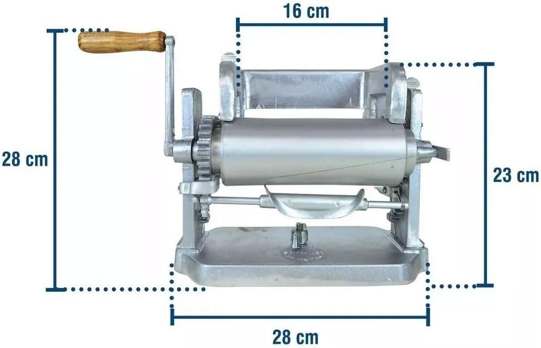 Gonzalez Aluminum Manual Corn Tortilla Maker with Adjustable Rollers