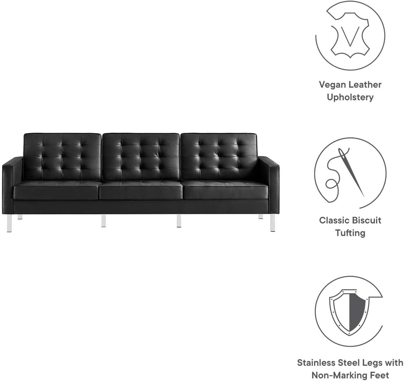 Modway Loft Tufted Vegan Leather Sofa by Modway