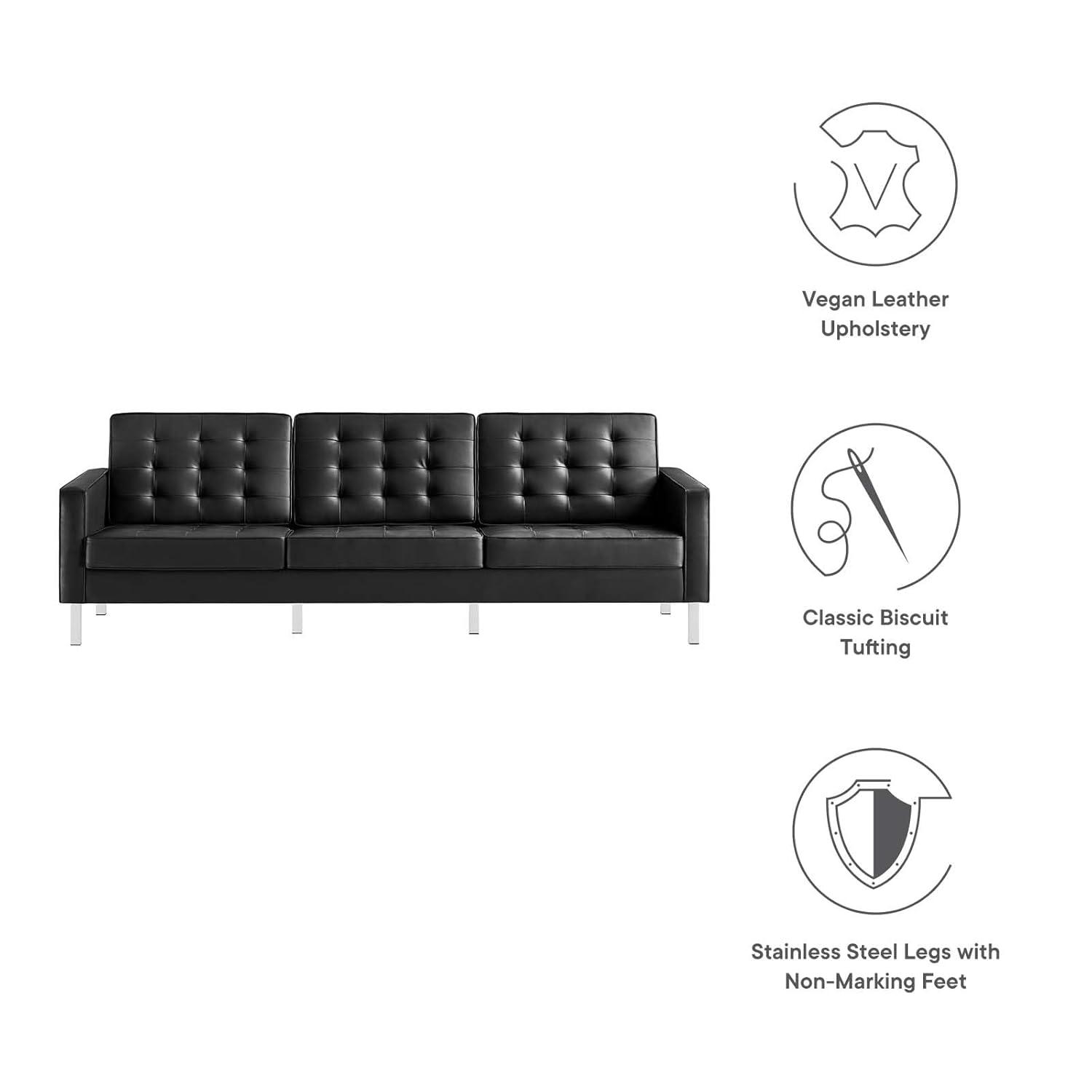 Modway Loft Tufted Vegan Leather Sofa by Modway