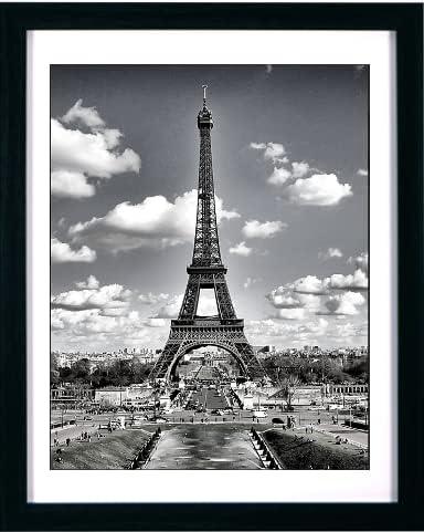 Eiffel Tower Black and White 11x14 Rectangular Print