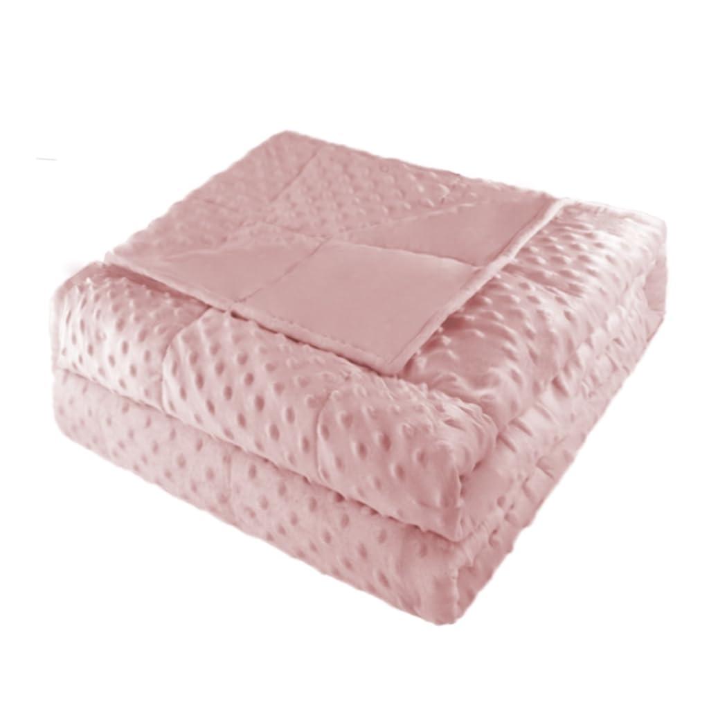ALANSMA Weighted Blanket for All Season, Luxury Velvet, Warm and Cool, Adult Kids Reversible 15Lb Weighted Blanket, Enjoy Sleeping Anywhere(Pink,60"x80" 15lbs)