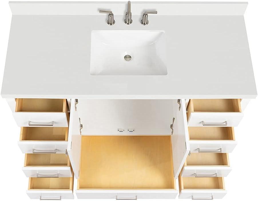 Ariel A055swqovo Cambridge 55" Free Standing Single Basin Vanity Set - White