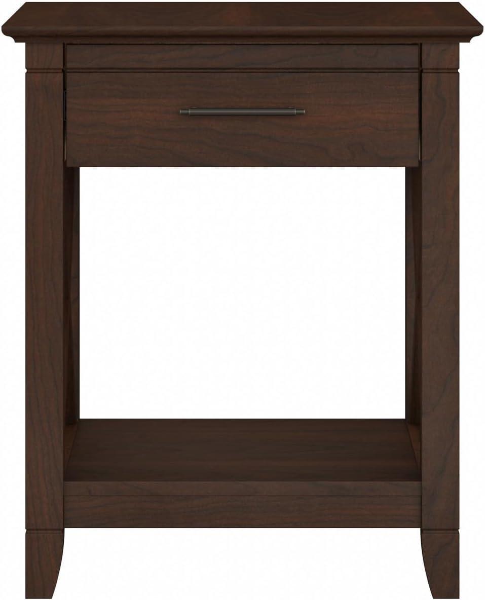 Bush Furniture Key West Nightstand with Drawer in Bing Cherry