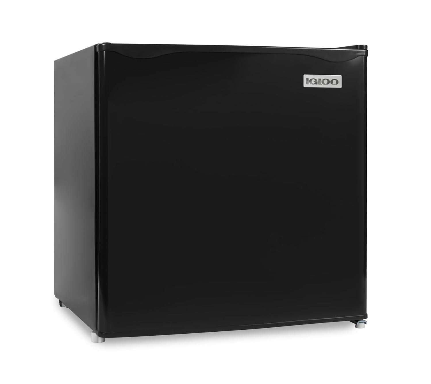Igloo IRF16BK6A 1.6 Cu. Ft. Single Door Refrigerator with Freezer, Black