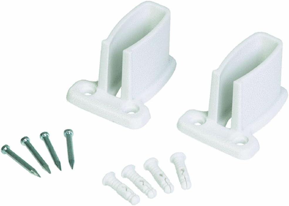 White Wire Shelf End Bracket Kit with Pins