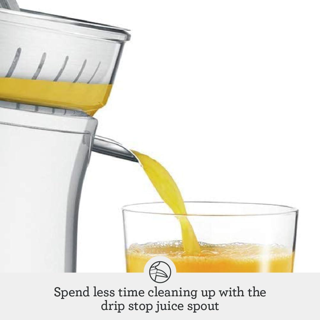 Silver Electric Citrus Press with Dishwasher Safe Parts