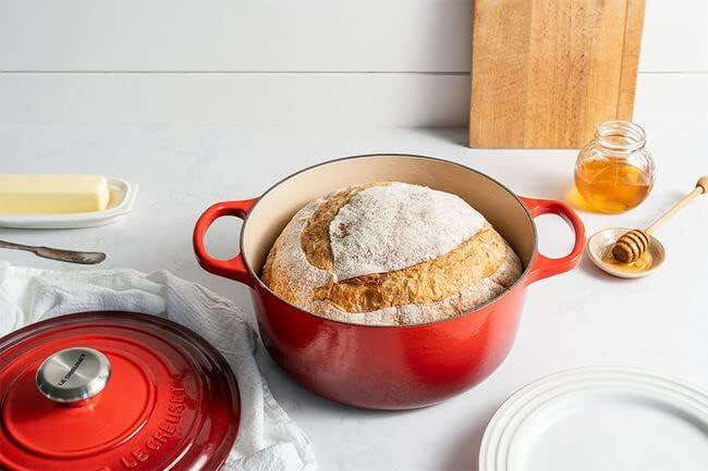 Cerise Red Enameled Cast Iron Round Dutch Oven, 5.5 qt