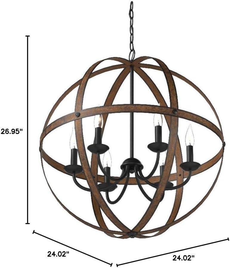 Westinghouse 6333600 Stella Mira Six-Light Indoor Chandelier, Barnwood and Oil Rubbed Bronze Finish